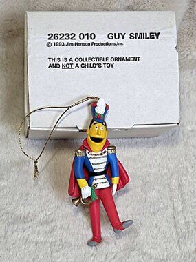 Vintage 1993 Sesame Street "Guy Smiley" Christmas Ornament Jim Henson w/ Box